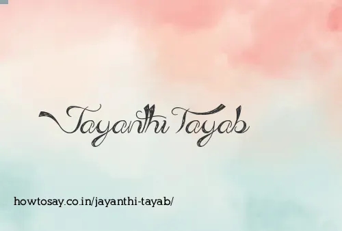 Jayanthi Tayab
