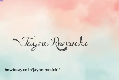 Jayne Ronsicki