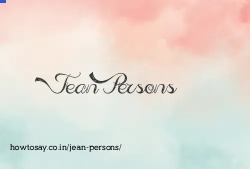 Jean Persons