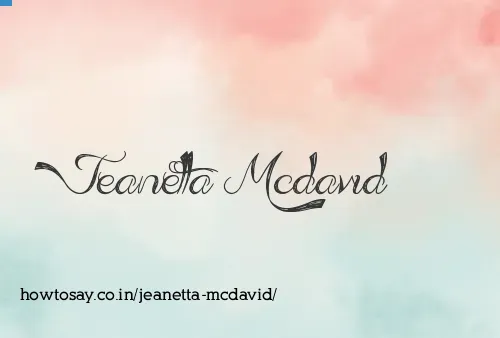 Jeanetta Mcdavid