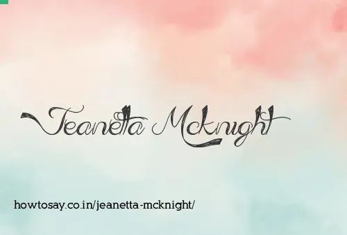 Jeanetta Mcknight