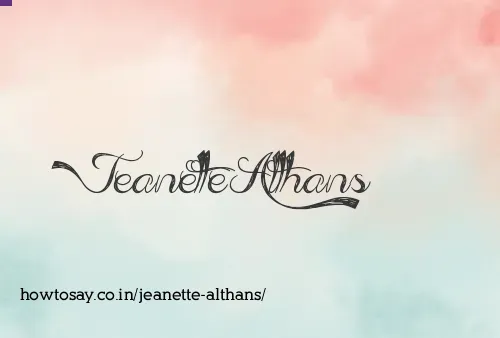 Jeanette Althans
