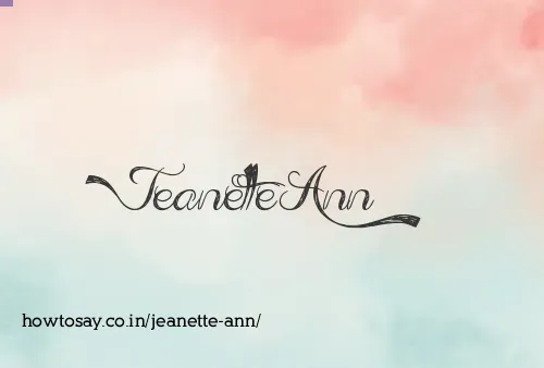 Jeanette Ann