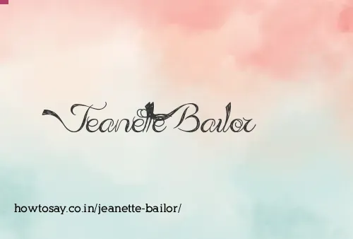 Jeanette Bailor