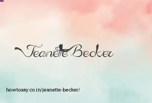 Jeanette Becker