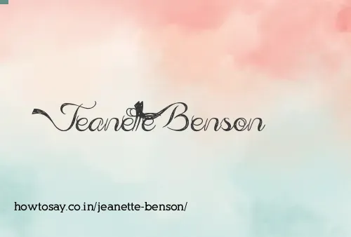 Jeanette Benson