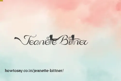 Jeanette Bittner