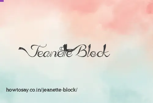 Jeanette Block
