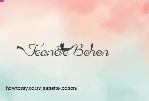 Jeanette Bohon