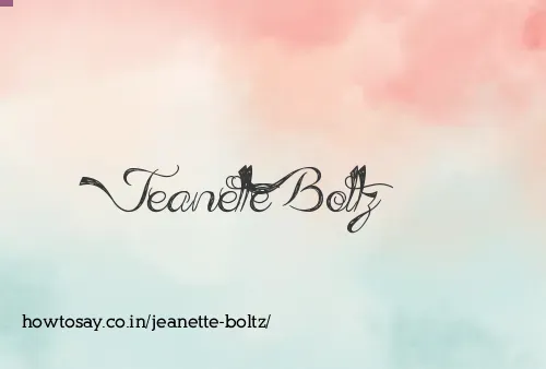 Jeanette Boltz
