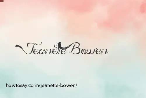 Jeanette Bowen