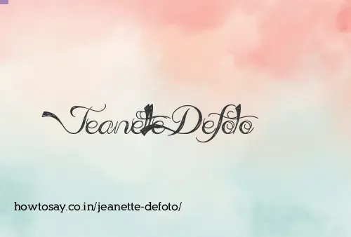 Jeanette Defoto