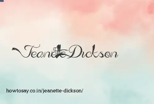 Jeanette Dickson