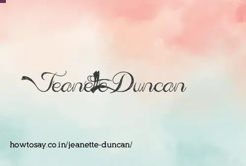 Jeanette Duncan