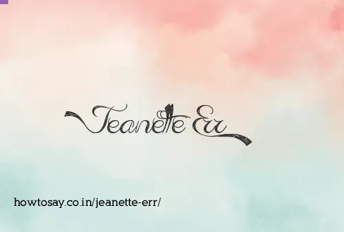 Jeanette Err