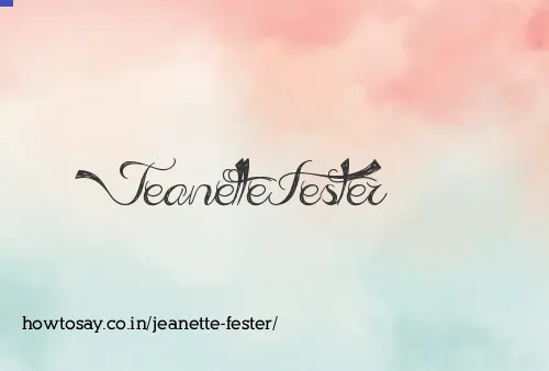 Jeanette Fester