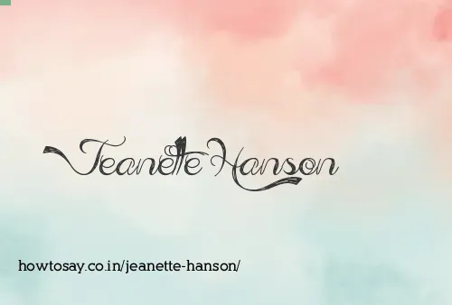 Jeanette Hanson
