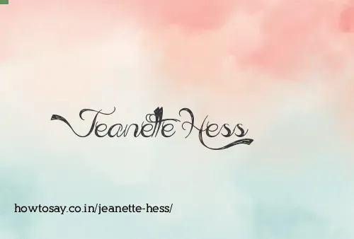Jeanette Hess