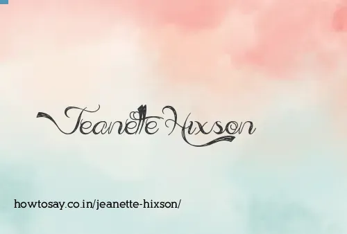 Jeanette Hixson