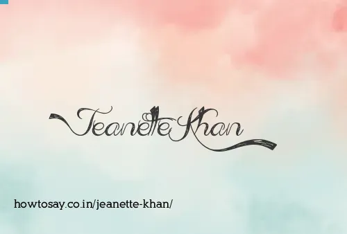Jeanette Khan