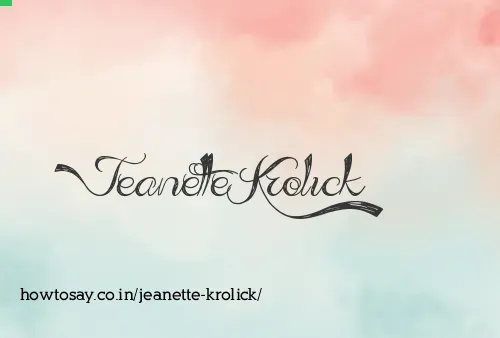 Jeanette Krolick