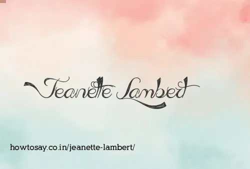 Jeanette Lambert