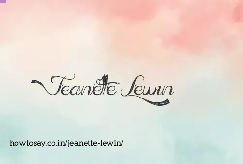 Jeanette Lewin
