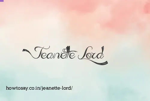 Jeanette Lord