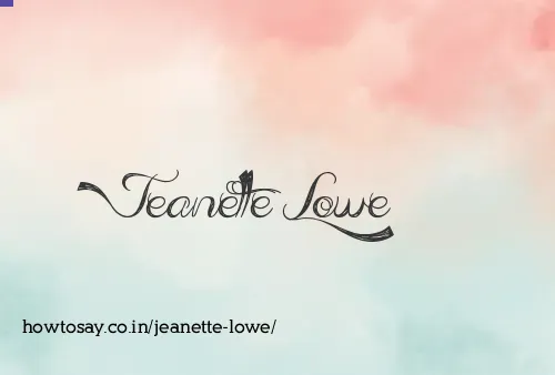 Jeanette Lowe