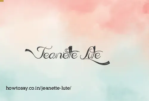 Jeanette Lute