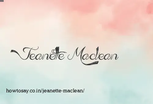 Jeanette Maclean