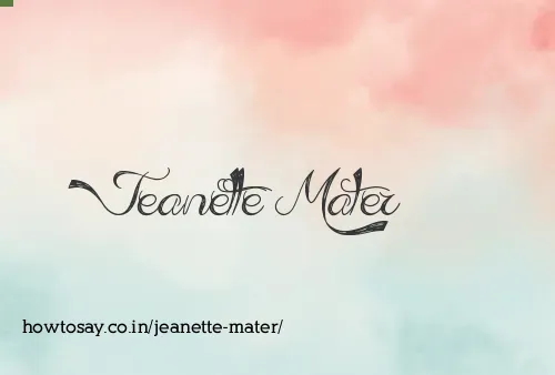 Jeanette Mater