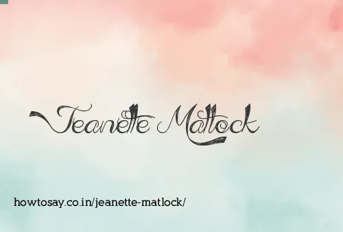 Jeanette Matlock