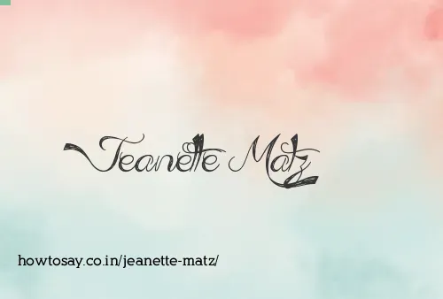 Jeanette Matz