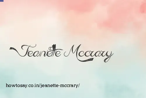 Jeanette Mccrary