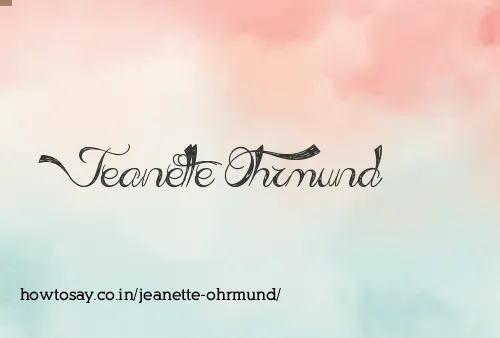 Jeanette Ohrmund