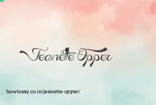 Jeanette Opper