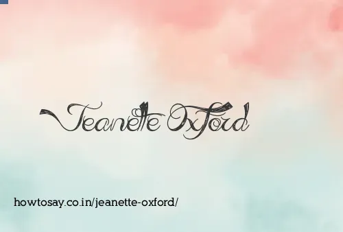 Jeanette Oxford