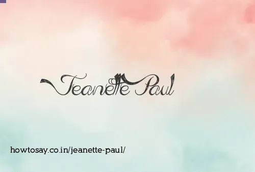 Jeanette Paul