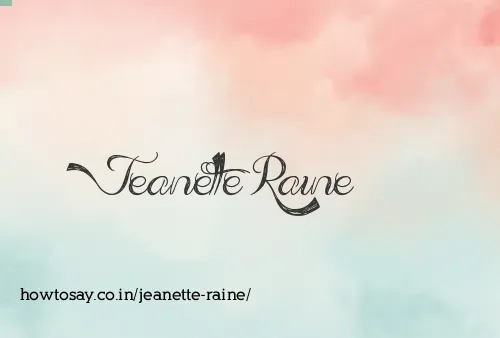 Jeanette Raine