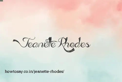 Jeanette Rhodes