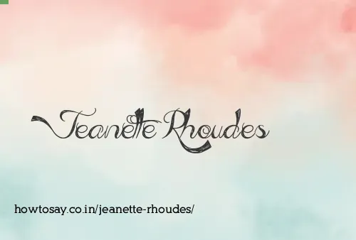 Jeanette Rhoudes