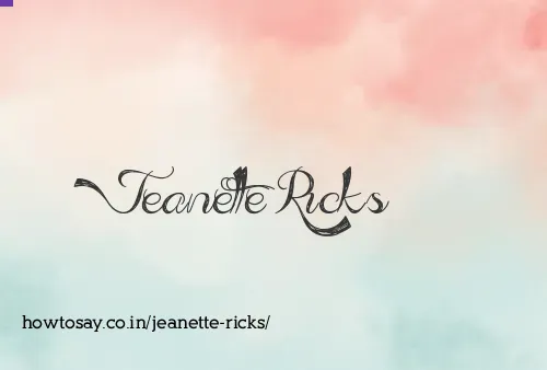 Jeanette Ricks