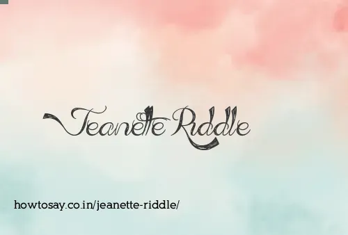 Jeanette Riddle