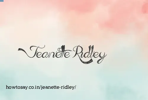 Jeanette Ridley