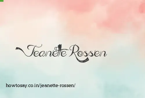 Jeanette Rossen