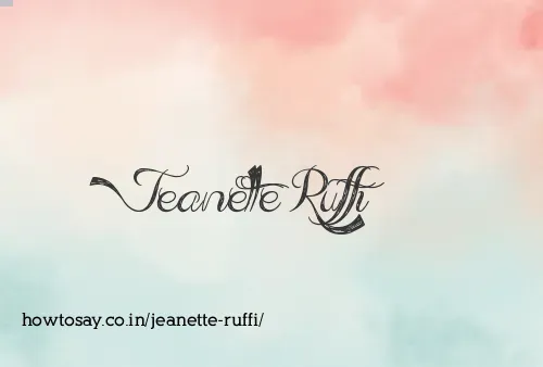Jeanette Ruffi