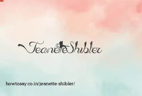Jeanette Shibler