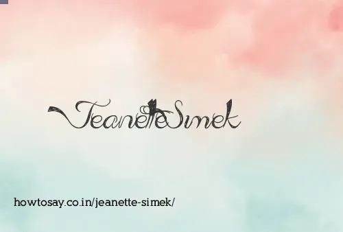 Jeanette Simek