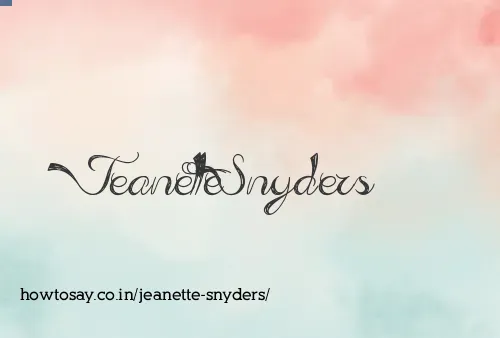 Jeanette Snyders